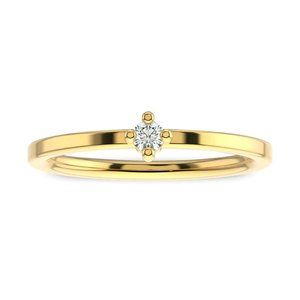 14K Yellow Gold Petite Solitaire Diamond Ring